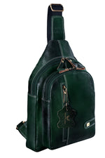 BRAND LEATHER Men's Genuine Leather Sling Chest Bag Casual Shoulder Daypack's