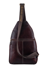 BRAND LEATHER Men's Genuine Leather Sling Chest Bag Casual Shoulder Daypack's