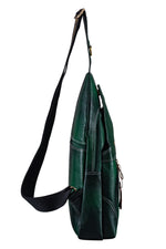 BRAND LEATHER Men's Genuine Leather Sling Chest Bag Casual Shoulder Daypack's