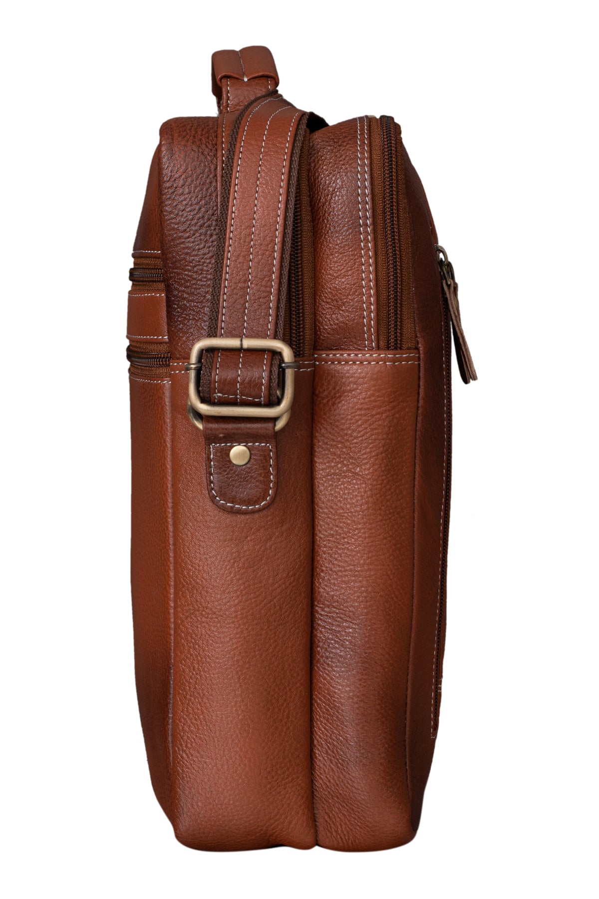 BRAND LEATHER Men's Genuine Leather Sling Chest Bag Cross Body Shoulder Daypacks For 10.5 Inches iPad