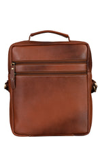 BRAND LEATHER Men's Genuine Leather Sling Chest Bag Cross Body Shoulder Daypacks For 10.5 Inches iPad