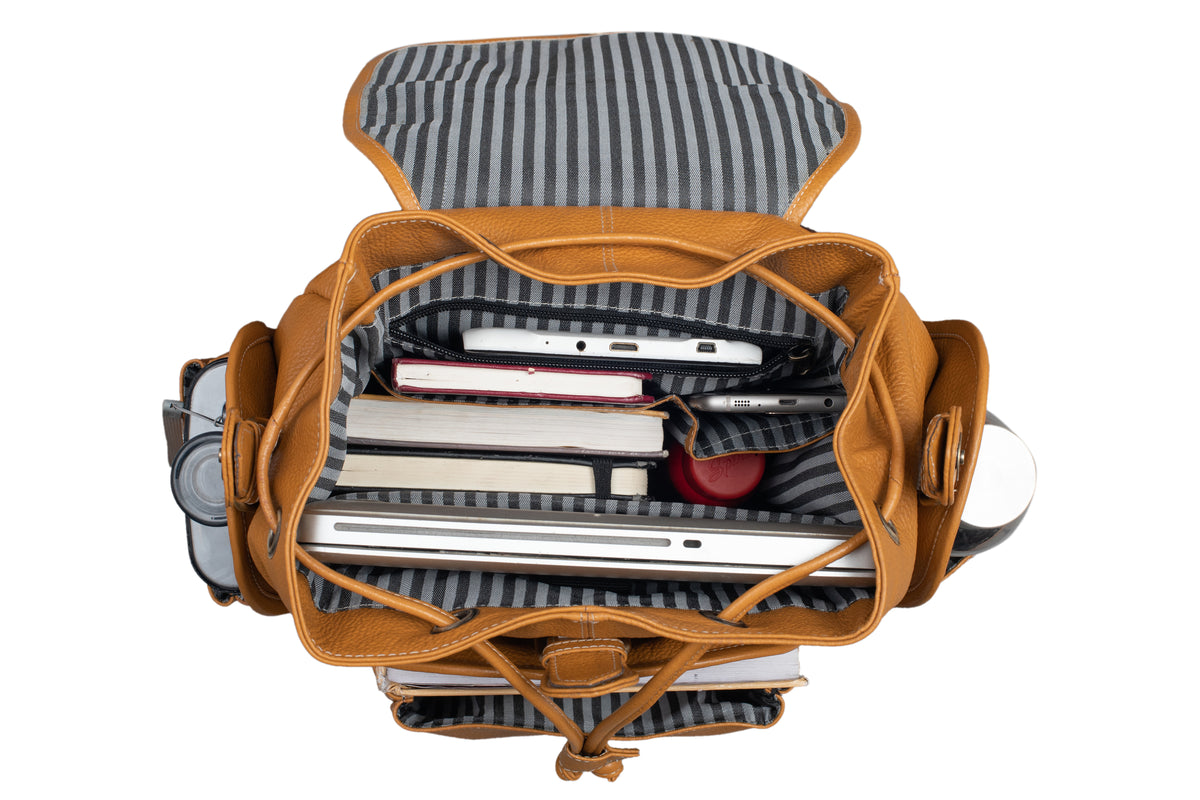 BRAND LEATHER Genuine Leather 15.6 inch Laptop Backpack Casual Daypack for Travel Business Outdoor and More Unisex