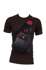 BRAND LEATHER Men's Genuine Leather Sling Chest Bag Casual Shoulder Daypack's