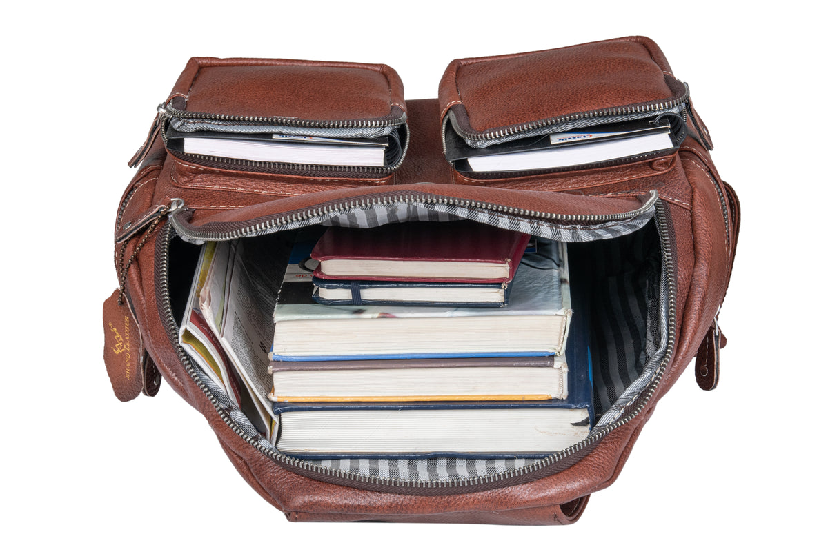 BRAND LEATHER Genuine Leather Stylish Women's Backpack Use for College|School|Office|Travel