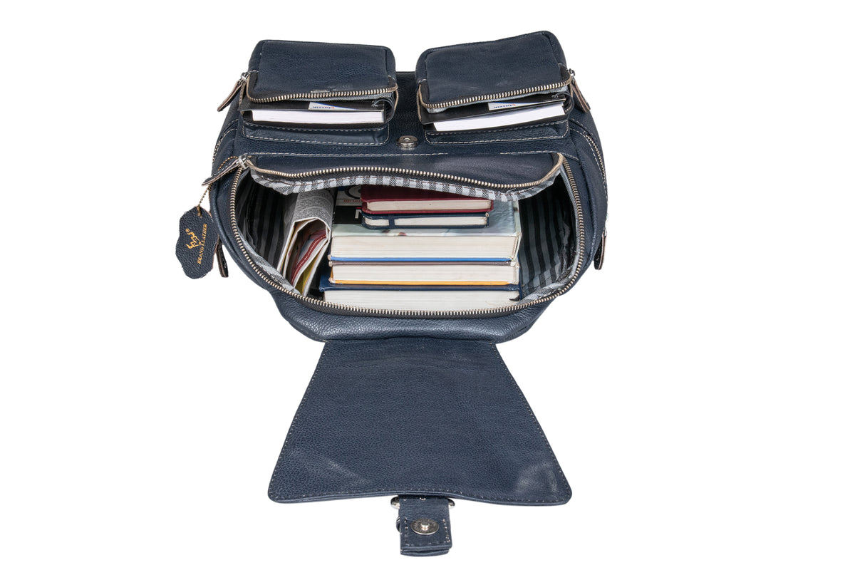 BRAND LEATHER Genuine Leather Stylish Women's Backpack Use for College|School|Office|Travel