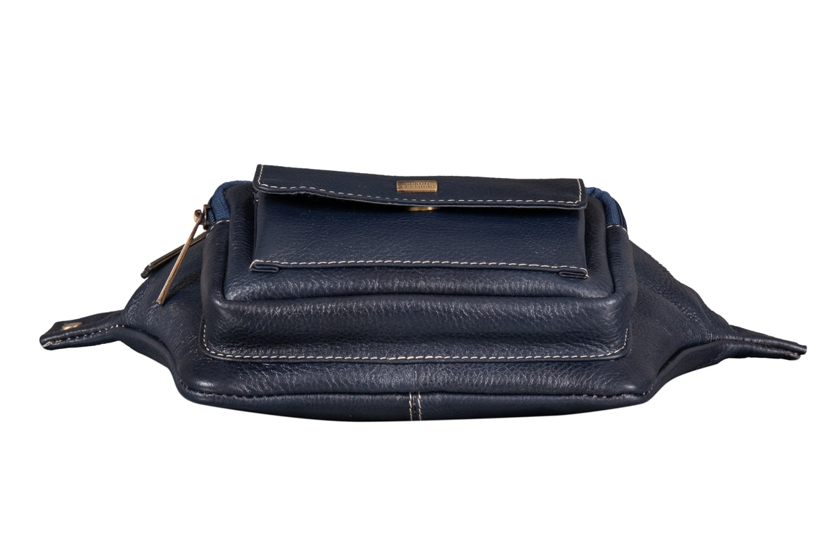 BRAND LEATHER Stylish Genuine Leather Waist Bag Elegant Style Travel Pouch Passport Holder with Adjustable Strap for Multipurpose Use