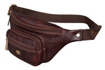 BRAND LEATHER Stylish Genuine Leather Waist Bag Elegant Style Travel Pouch Passport Holder with Adjustable Strap for Multipurpose Use
