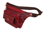BRAND LEATHER Stylish Genuine Leather Waist Bag Elegant Style Travel Pouch Passport Holder with Adjustable Strap for Multipurpose Use