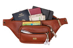 BRAND LEATHER Stylish Genuine Leather Waist Bag Elegant Style Travel Pouch Passport Holder with Adjustable Strap for Multipurpose Use