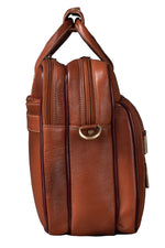 Genuine Leather Laptop Bag for Men - Office Bag, Brown - Fits Up to 16-inch Laptop/MacBook - Shoulder Bag/Hand Bag
