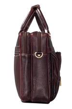 BRAND LEATHER Genuine Leather Laptop Bag for Men/Office Bag for Men, Brown | Fits Upto 16 Inch Laptop/MacBook | Handbags with Shoulder Straps | Leather Bag for Men | Trolley Strap in Laptop Bag