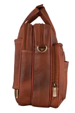 Genuine Leather Laptop Bag for Men - Office Bag, Brown - Fits Up to 16-inch Laptop/MacBook - Shoulder Bag/Hand Bag