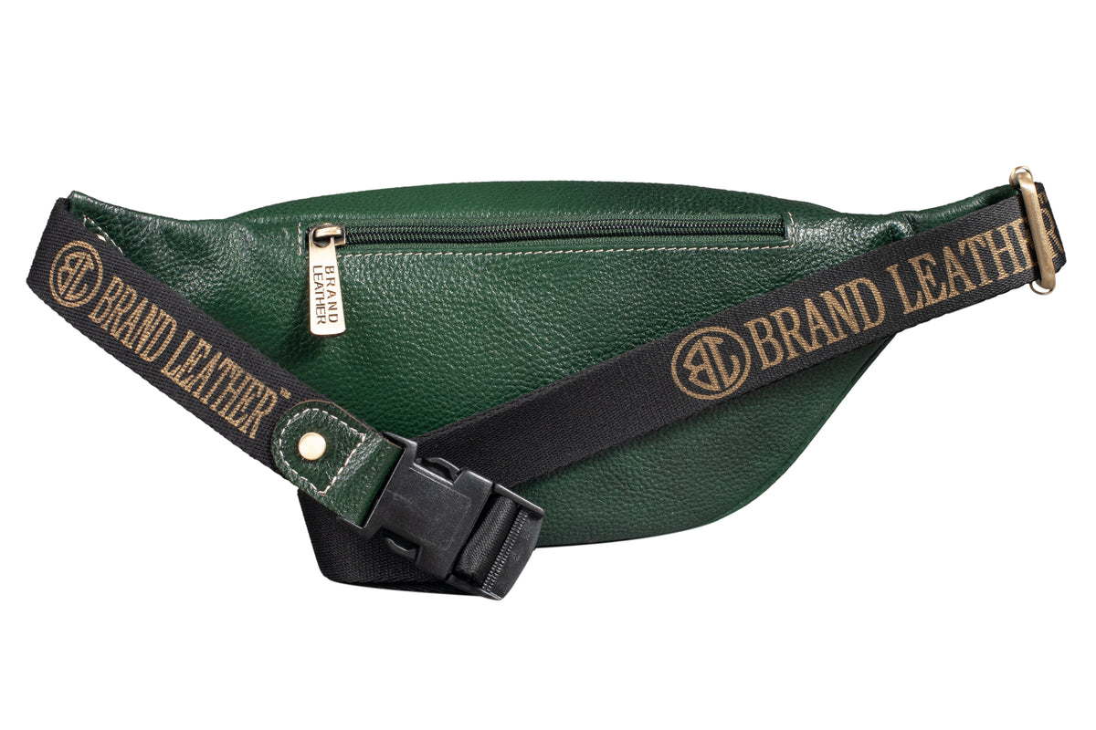 BRAND LEATHER Stylish Genuine Leather Waist Bag Elegant Style Travel Pouch Passport Holder with Adjustable Strap for Multipurpose Use