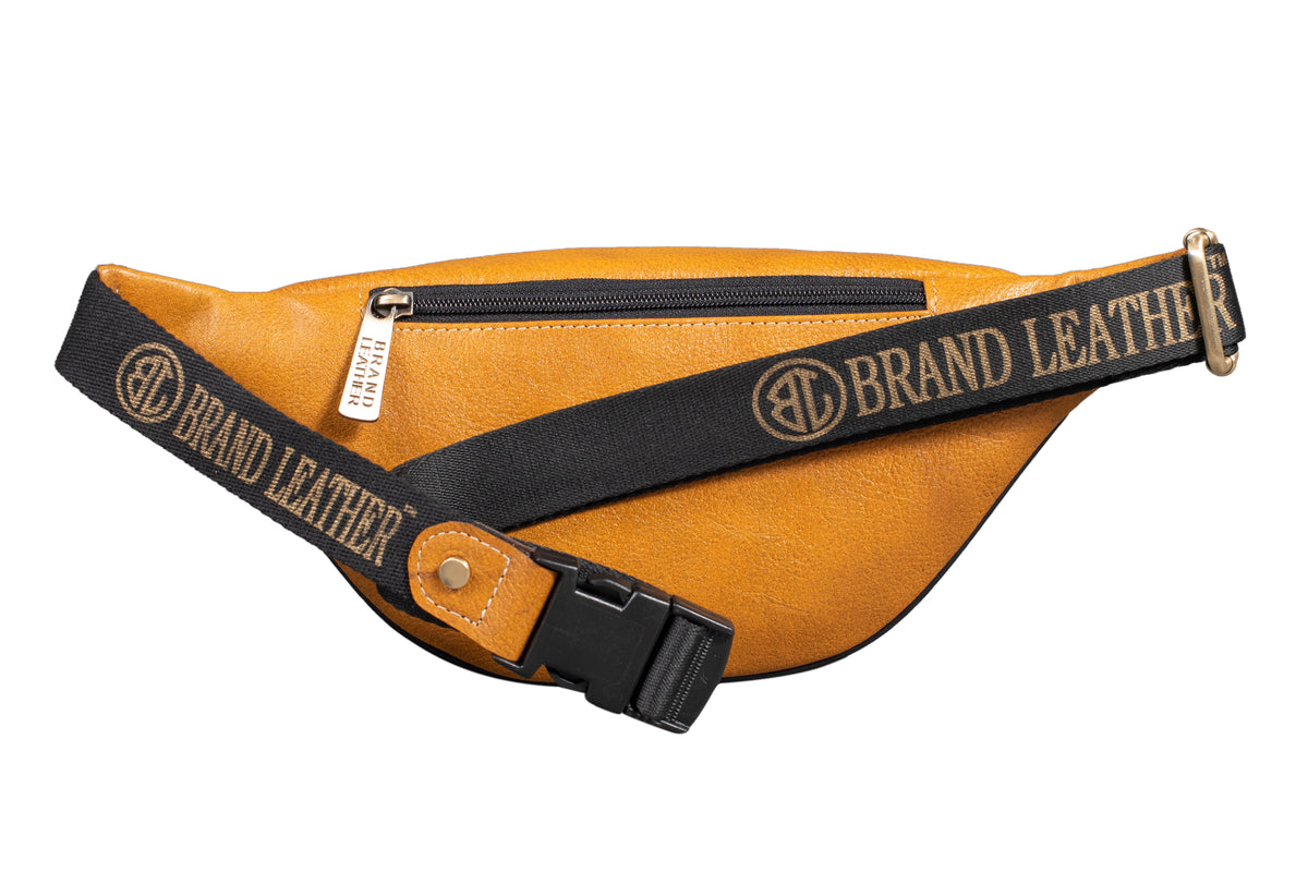 BRAND LEATHER Stylish Genuine Leather Waist Bag Elegant Style Travel Pouch Passport Holder with Adjustable Strap for Multipurpose Use