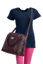 BRAND LEATHER Women Genuine Leather Handbag Designer Top Handle Satchel Shoulder Bag Crossbody