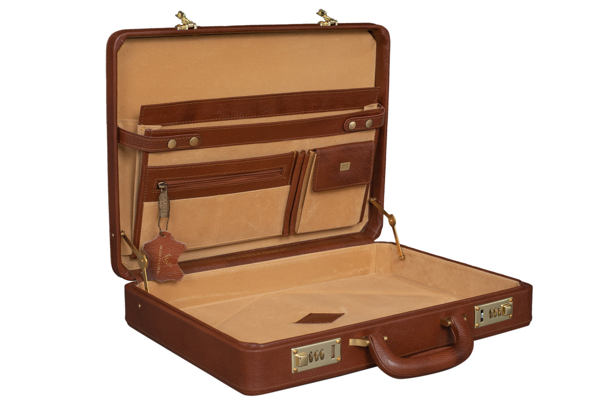 BRAND LEATHER Genuine Leather 20 L, 25 L Briefcase For Men Use For Office|Business|Travel