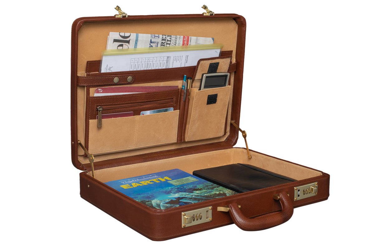 BRAND LEATHER Genuine Leather 20 L, 25 L Briefcase For Men Use For Office|Business|Travel