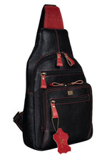 BRAND LEATHER Men's Genuine Leather Sling Chest Bag Casual Shoulder Daypack's
