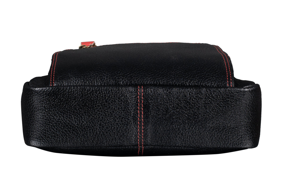 BRAND LEATHER Men's Genuine Leather Sling Chest Bag Casual Shoulder Daypack's