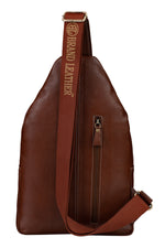 BRAND LEATHER Men's Genuine Leather Sling Chest Bag Casual Shoulder Daypack's