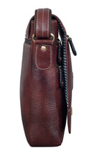 BRAND LEATHER Genuine Leather Sling Bag for Men - Crossbody One Side Bag with Multiple Pockets, Adjustable Shoulder Straps - Messenger Bag Ideal for Travel and Office Use, 1-Year Warranty