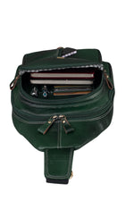 BRAND LEATHER Men's Genuine Leather Sling Chest Bag Casual Shoulder Daypack's