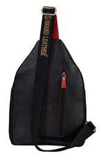 BRAND LEATHER Men's Genuine Leather Sling Chest Bag Casual Shoulder Daypack's