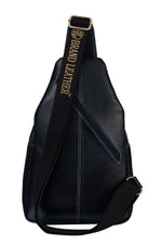 BRAND LEATHER Men's Genuine Leather Sling Chest Bag Casual Shoulder Daypack's