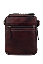 BRAND LEATHER Bombay Brown Leather Cross Body Sling Bag For Unisex