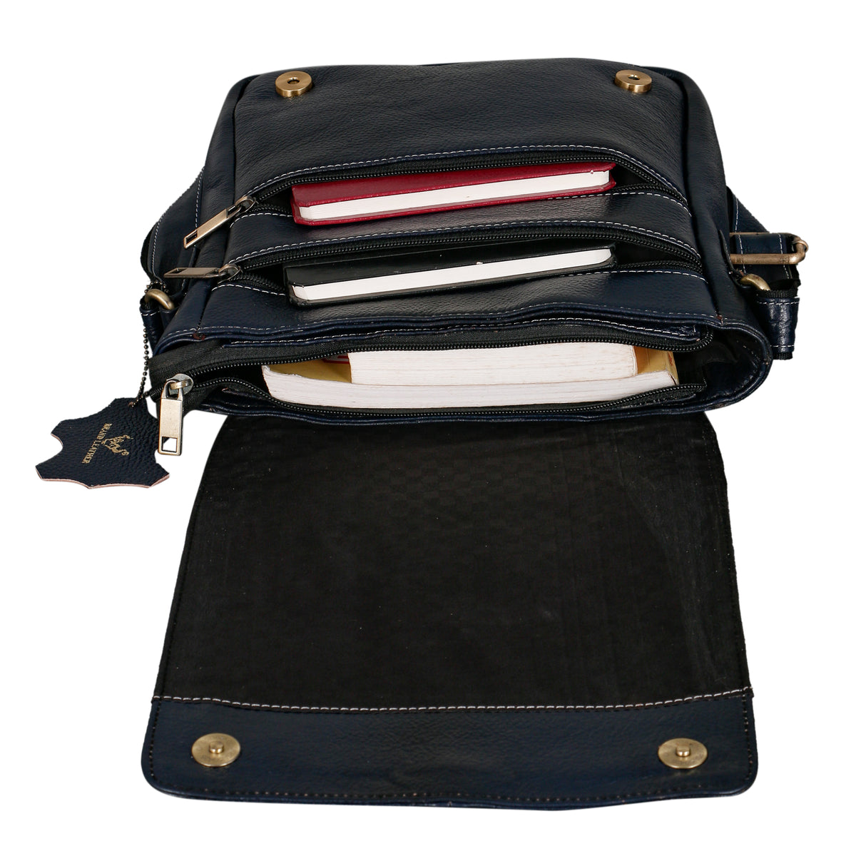 BRAND LEATHER Genuine Leather Cross Body Sling Bag For Unisex