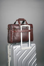 Genuine Leather 15.6 Inch Expandable Laptop Messenger Bag