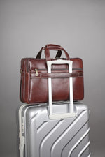 Genuine Leather 15.6 Inch Expandable Laptop Messenger Bag