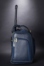 Genuine Leather Underseat Carry-On Rolling Travel Luggage Bags