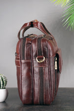 Genuine Leather 15.6 Inch Expandable Laptop Messenger Bag