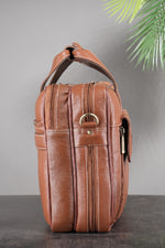 Genuine Leather 15.6 Inch Expandable Laptop Messenger Bag