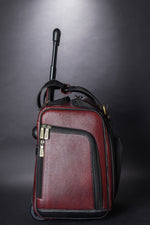 Genuine Leather Underseat Carry-On Rolling Travel Luggage Bags