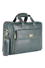 Genuine Leather 15.6 Inch Expandable Laptop Messenger Bag
