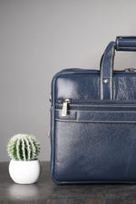 Genuine Leather 15.6 Inch Expandable Laptop Messenger Bag