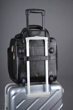 Genuine Leather Underseat Carry-On Rolling Travel Luggage Bags
