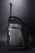 Genuine Leather Underseat Carry-On Rolling Travel Luggage Bags