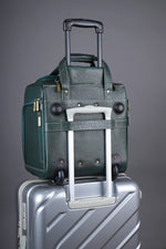 Genuine Leather Underseat Carry-On Rolling Travel Luggage Bags