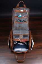 Genuine Leather Underseat Carry-On Rolling Travel Luggage Bags