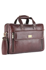 Genuine Leather 15.6 Inch Expandable Laptop Messenger Bag