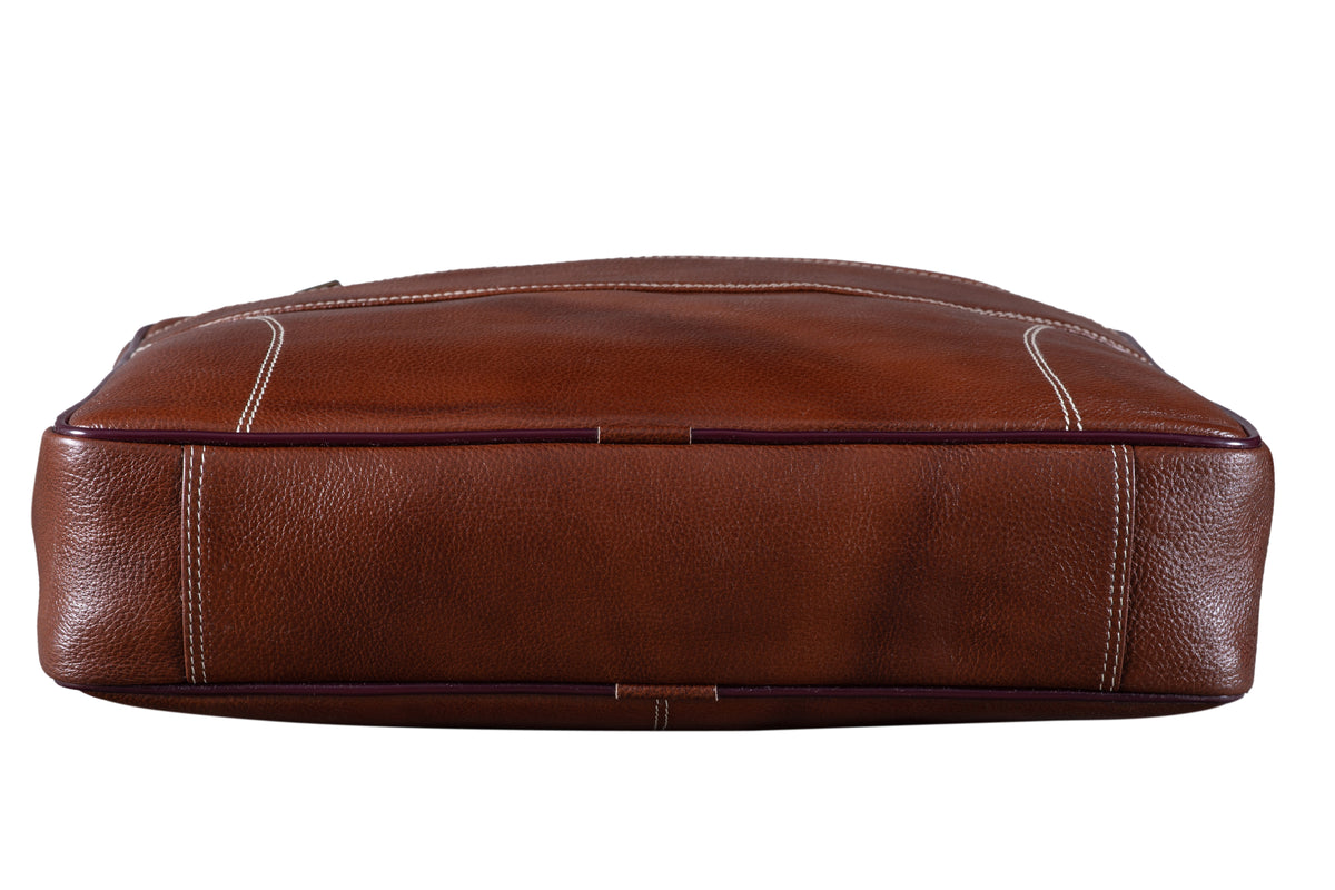 BRAND LEATHER Genuine Leather Laptop Bag for Men/Office Bag for Men |Fits 14|15.6|16 Inch Laptop Bag/MacBook |Leather Bag for Men with Shoulder Straps|Crossbody Laptop Messenger Bag for Men