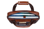 BRAND LEATHER Laptop Bag for Men - Genuine Leather Messenger Bag for Office - Fits up to 13 Inch Laptop -Brown Shoulder Bag