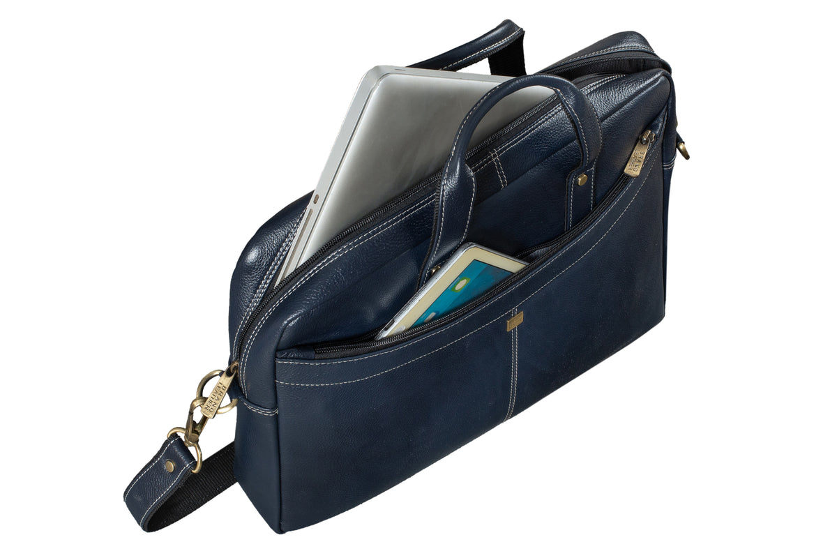 BRAND LEATHER Genuine Leather Laptop Bag for Men/Office Bag for Men |Fits 14|15.6|16 Inch Laptop Bag/MacBook |Leather Bag for Men with Shoulder Straps|Crossbody Laptop Messenger Bag for Men