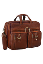 Genuine Leather Convertible Backpack 16" Laptop Messenger Bag Multi-Functional Business Briefcase for Men