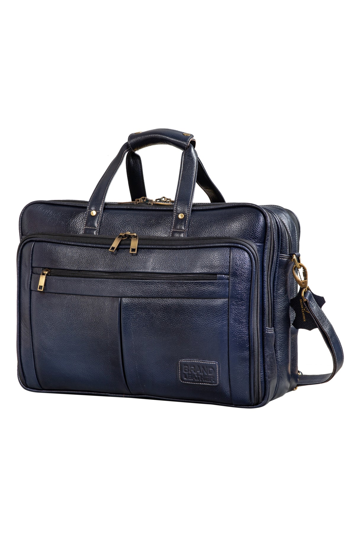 Genuine Leather 17 inch Laptop Messenger Bag with 3 Gusset|Shoulder Padded|ATM Card Slot|Mobile Pocket|Pen Pocket
