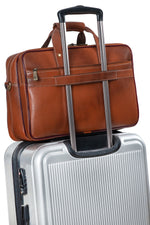 Genuine Leather Laptop Bag for Men - Office Bag, Brown - Fits Up to 16-inch Laptop/MacBook - Shoulder Bag/Hand Bag