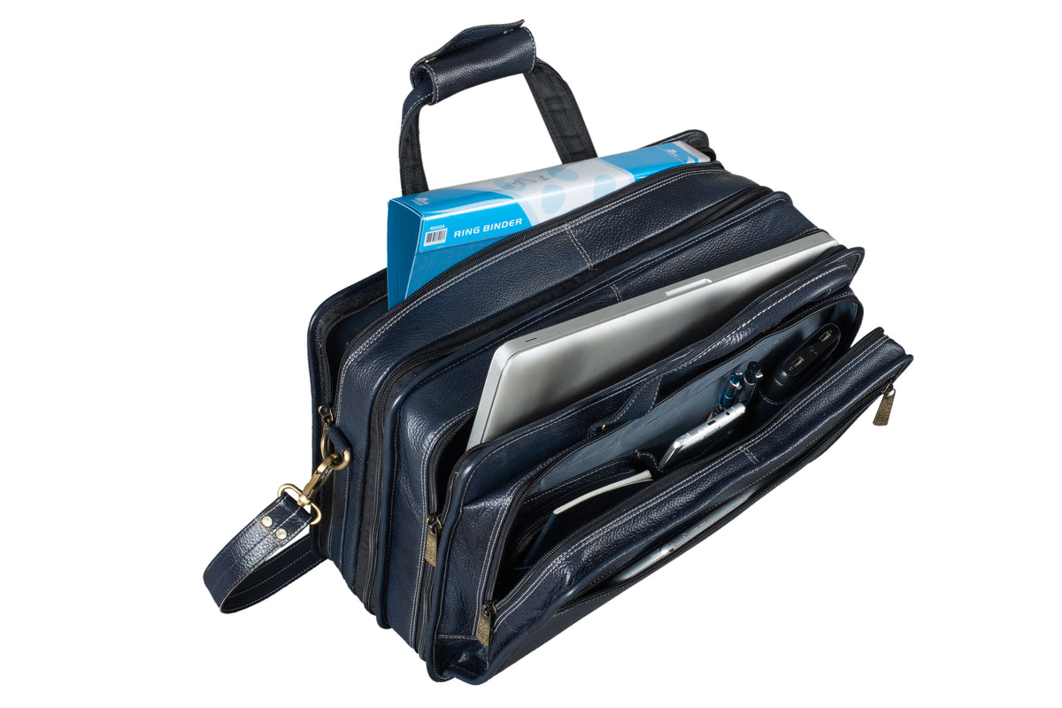 Genuine Leather 16 Inch Full Expandable Laptop Messenger Bag